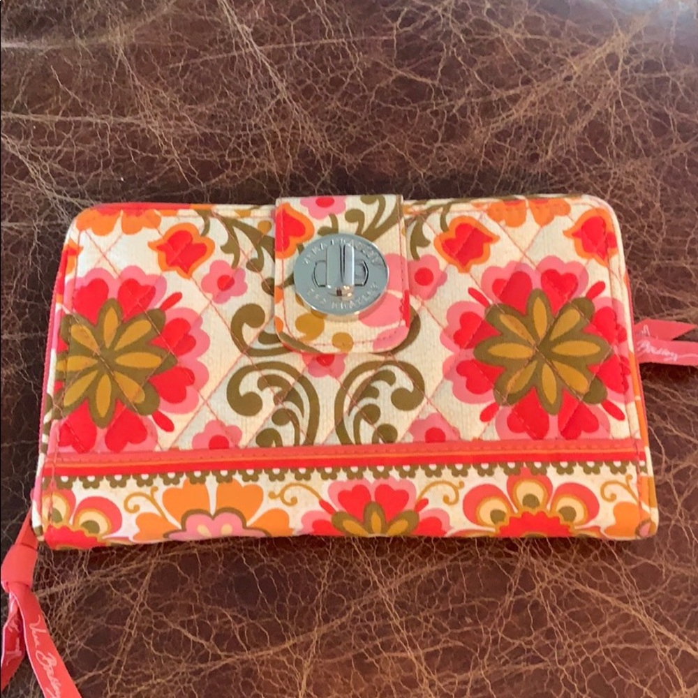 Vera Bradley Pinks, Cream, Green, Gold Wallet